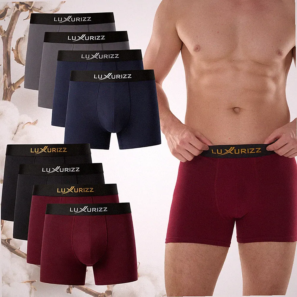 Luxurizz Boxershorts Herren 8er Pack Baumwolle Unterhosen Männer S-4XL