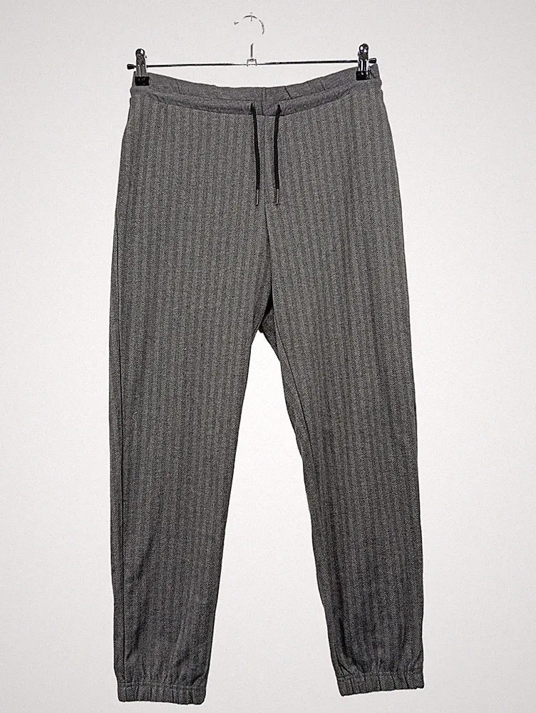 Luxury Lounge Herren Jogginghose Gr. 48 Grau Fischgrät M