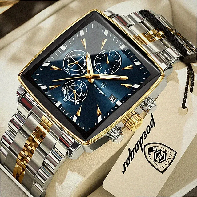 Luxus Herrenuhr Edelstahl Wasserdicht Chronograph Leucht Datum Business Quarz ✅