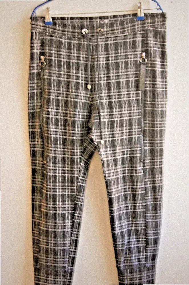 MAC Future concept Hose, Jogginghose Modell 2.0, grau/schwarz kariert Gr 40/OL