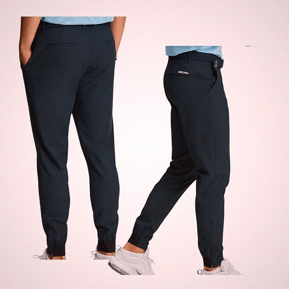 Macade Golf Jogginghose dunkelblau Four Way Stretch Gr. W30 Slim Fit kurz