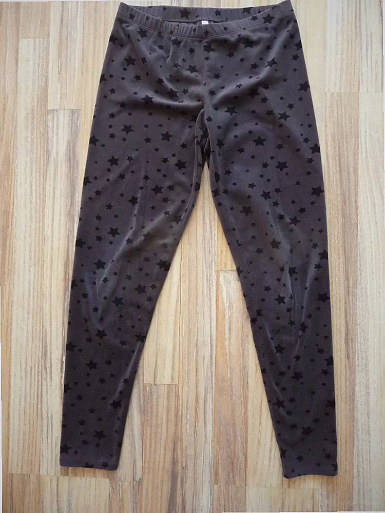 Mädchen Samt Jogginghose grau schwarz Sterne C&A Gr. 152