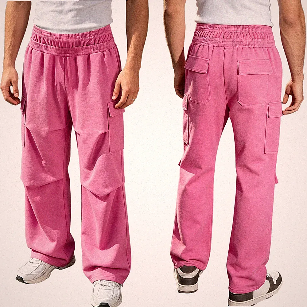 Männer Hose Reisen Jogginghose Heim Hosen Läuft Doppelter Bund Fitness Gerafft