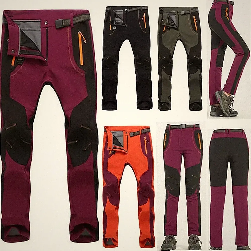 Männer Winddicht Outdoor Wanderhose Sport Camping Trekkinghosen Samt hinzufügenA