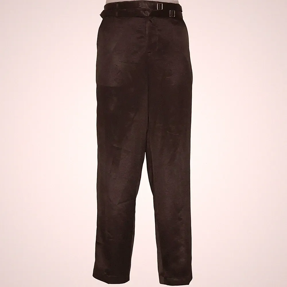 Man, Palazzohose, Größe: 48, Grau, Polyester, Batik, Satin, Herren #8jD