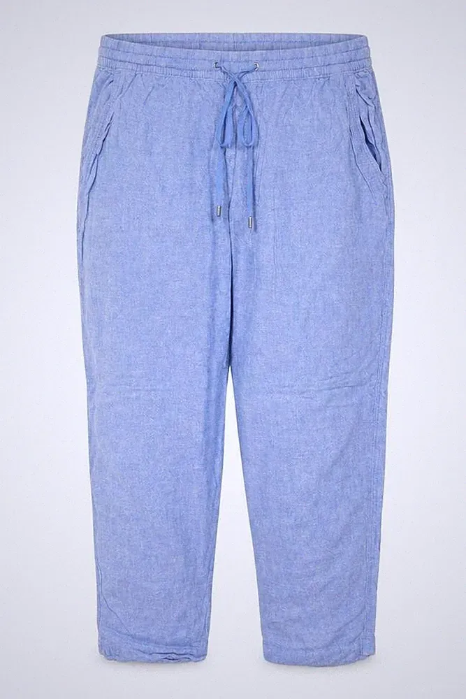 Marks & Spencer Damen Jogginghose Größe 18 Blau Fischgrätmuster Freizeit