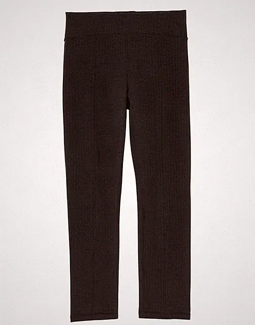 Marks & Spencer Damen kurze Leggings UK 8 Small schwarz Chevron Viskose AL02