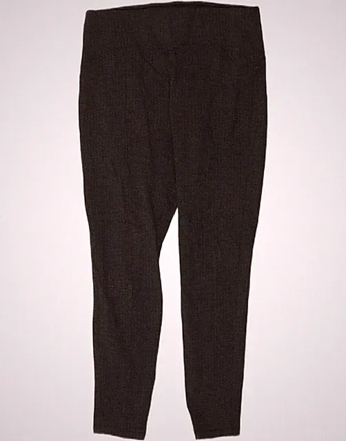 Marks & Spencer Damen Leggings UK 14 Large Schwarz Fischgrät Viskose AE08