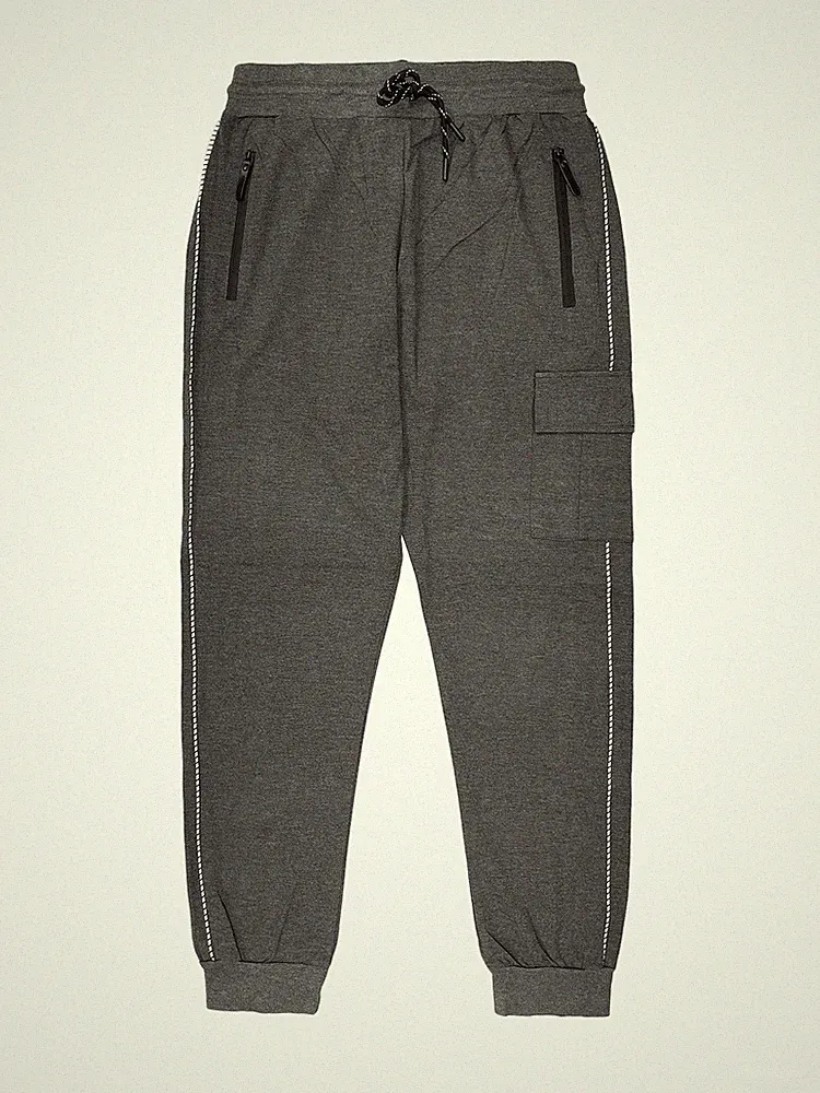 MAX MEN Herren Jogginghose elastischer Bund Freizeit Hose Cargotasche Kordelzug
