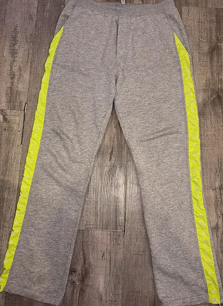 MCM Luccent Sidestripe Sweatpants Herren Jogginghose Grau Gelb Größe L