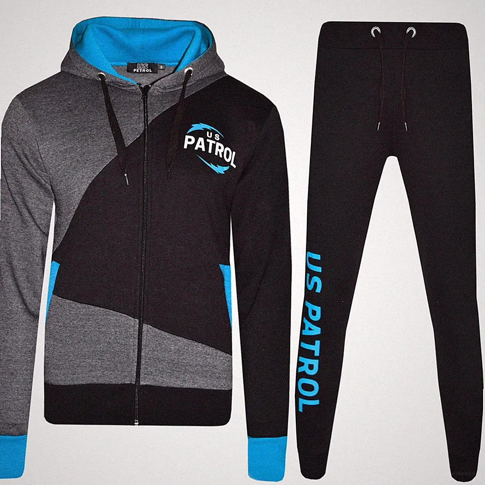 Meet AI Muse Herren Fleece Trainingsanzug Hoodie Kapuze Jogginghose S-XL Schwarz