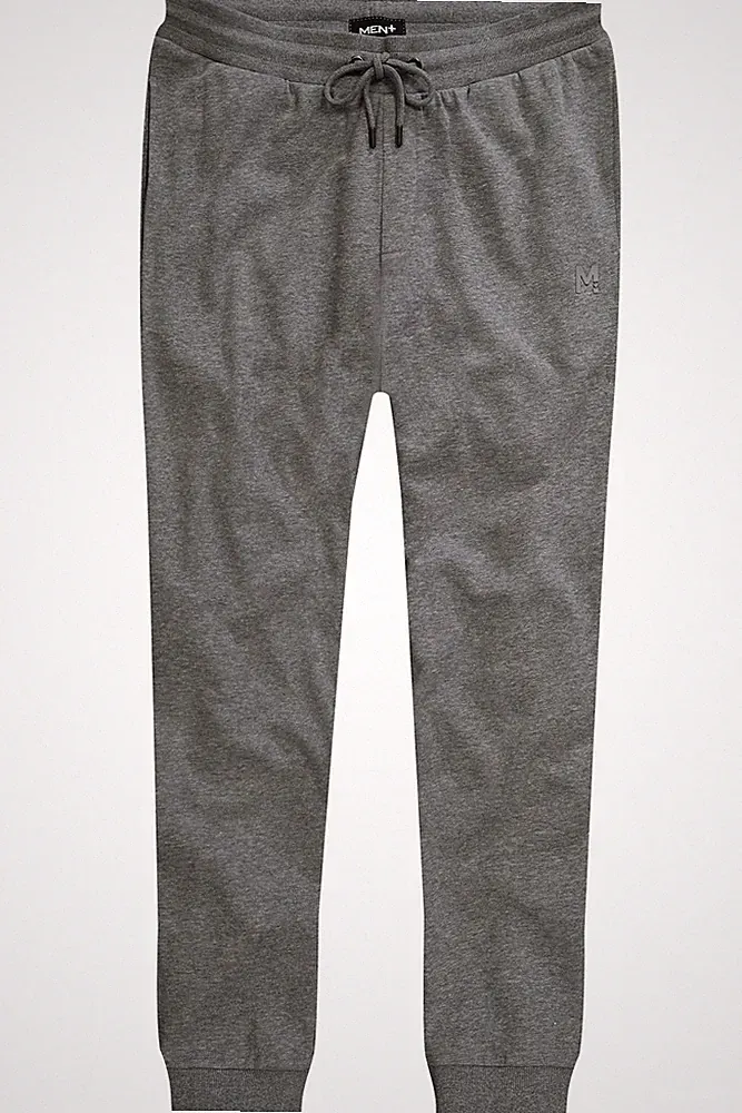 Men Plus große Größen Lange Sweathose L dunkelgrau melange Jogginghose Bauchfit