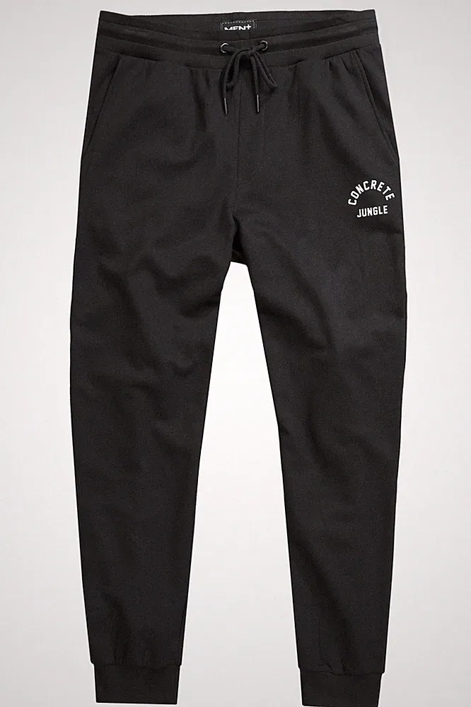 Men Plus Herren große Größen Jogginghose Print Modern Fit Elastikbund