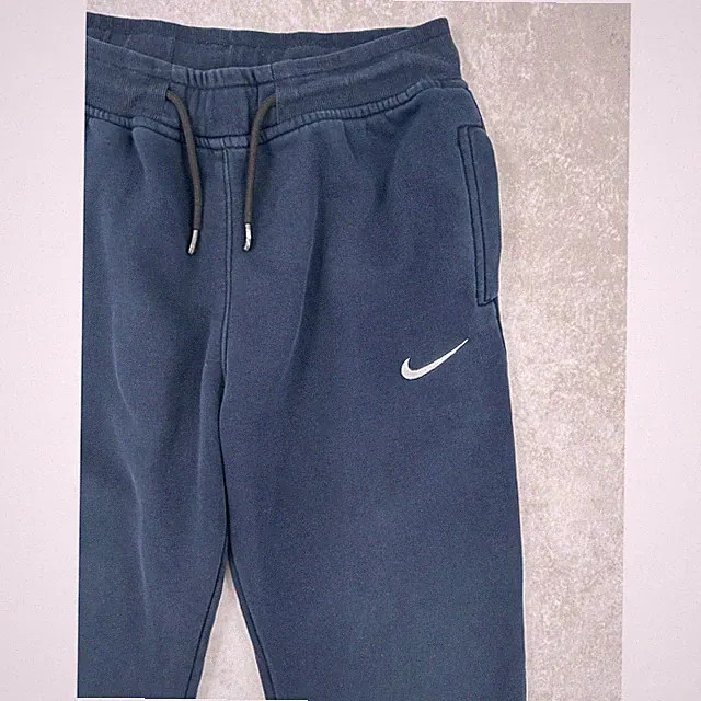 Mens Nike Navy Blue Fleece Sweatpants Drawstring Straight Leg Joggers SZ L