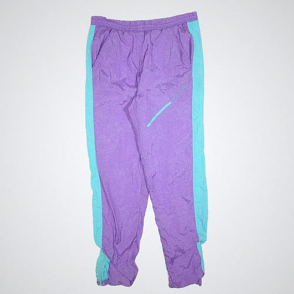 MERCEDES-BENZ Herren-Jogger S L30 W32 Slim Tapered Lila & Aqua Blau Polyester