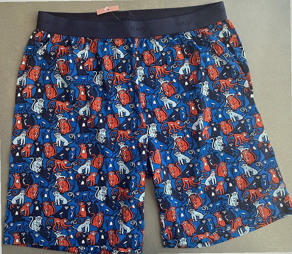 MEY kurze Sweathose Jogginghose Homewear MODERN FIT Affenmuster NEU Gr. M (50)