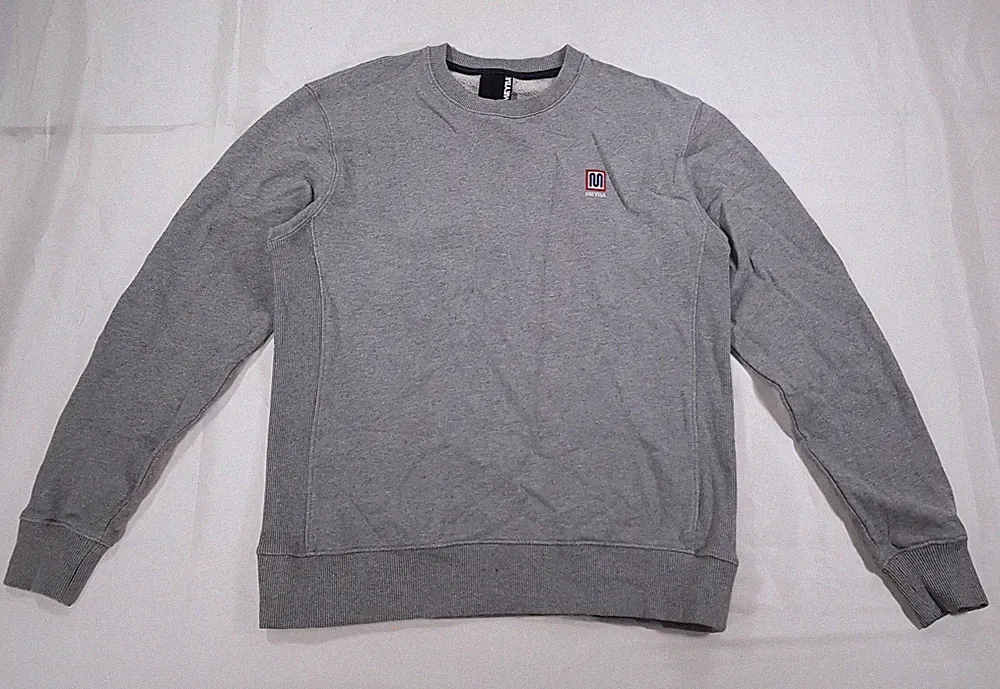 MEYBA GRÖSSE S HERREN GRAU BAUMWOLLE LANGARM RUNDHALSAUSSCHNITT PULLOVER SWEATSHIRT