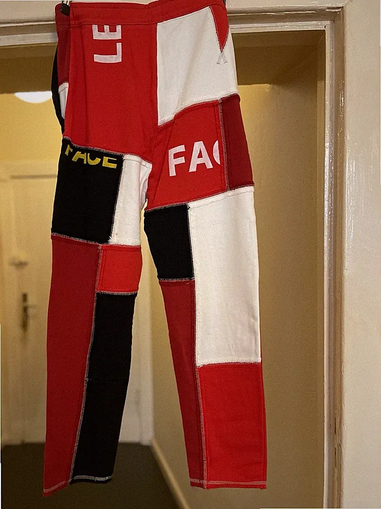 Mihara Yasuhiro Herren Jogginghose Patchwork Baumwolle Gr. M 70cm Logo