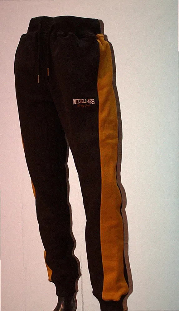 Mitchell und Ness Paneled Fleece Pant OWN BRAND black/gold Jogginghose neu