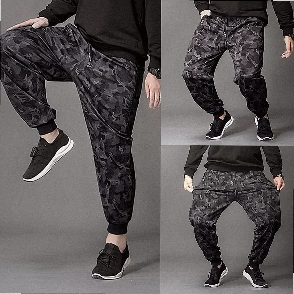 Mode Herren Übergröße Hose Camouflage Track Jogginghose Anzug Fitness Freizei