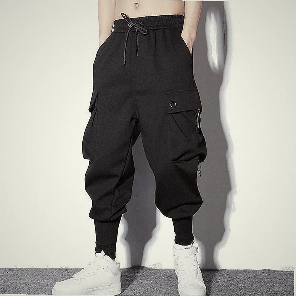 Modische Herren Jogginghose mit Cargotaschen für Haremsstil Streetwear Hose