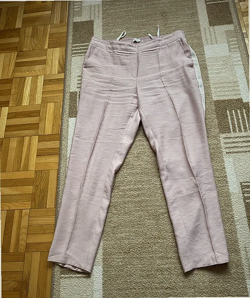 MONA Damen Jogginghose Gr. 23 Kurzgröße rosa Kontraststreifen elast. Bund