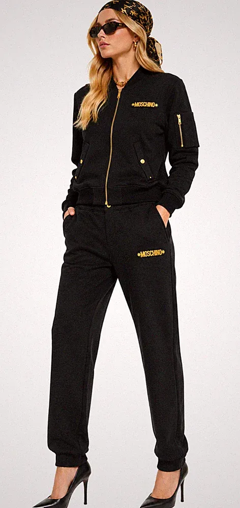 Moschino Couture! Milano Jogginghose Gold Metal Logo Sweatpants Hose Jogpants XS