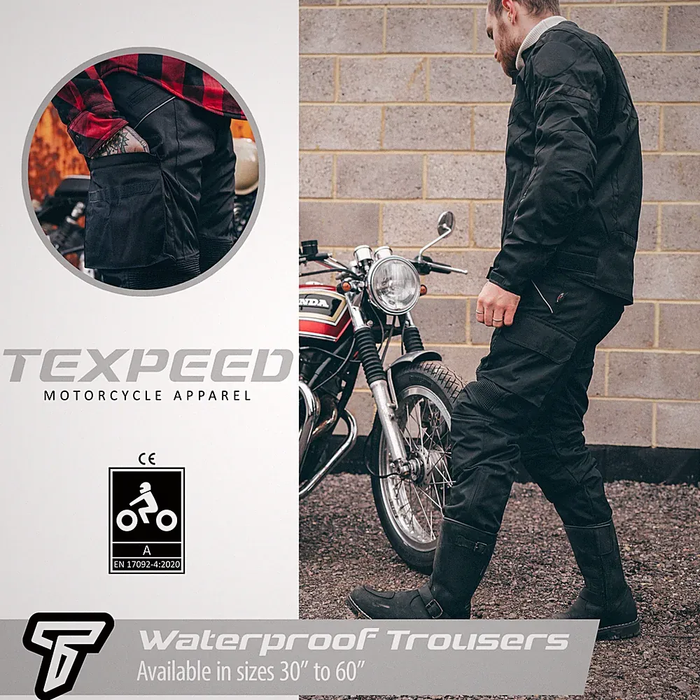 Motorrad Hose Wasserdicht Cordura mit Protektor Biker