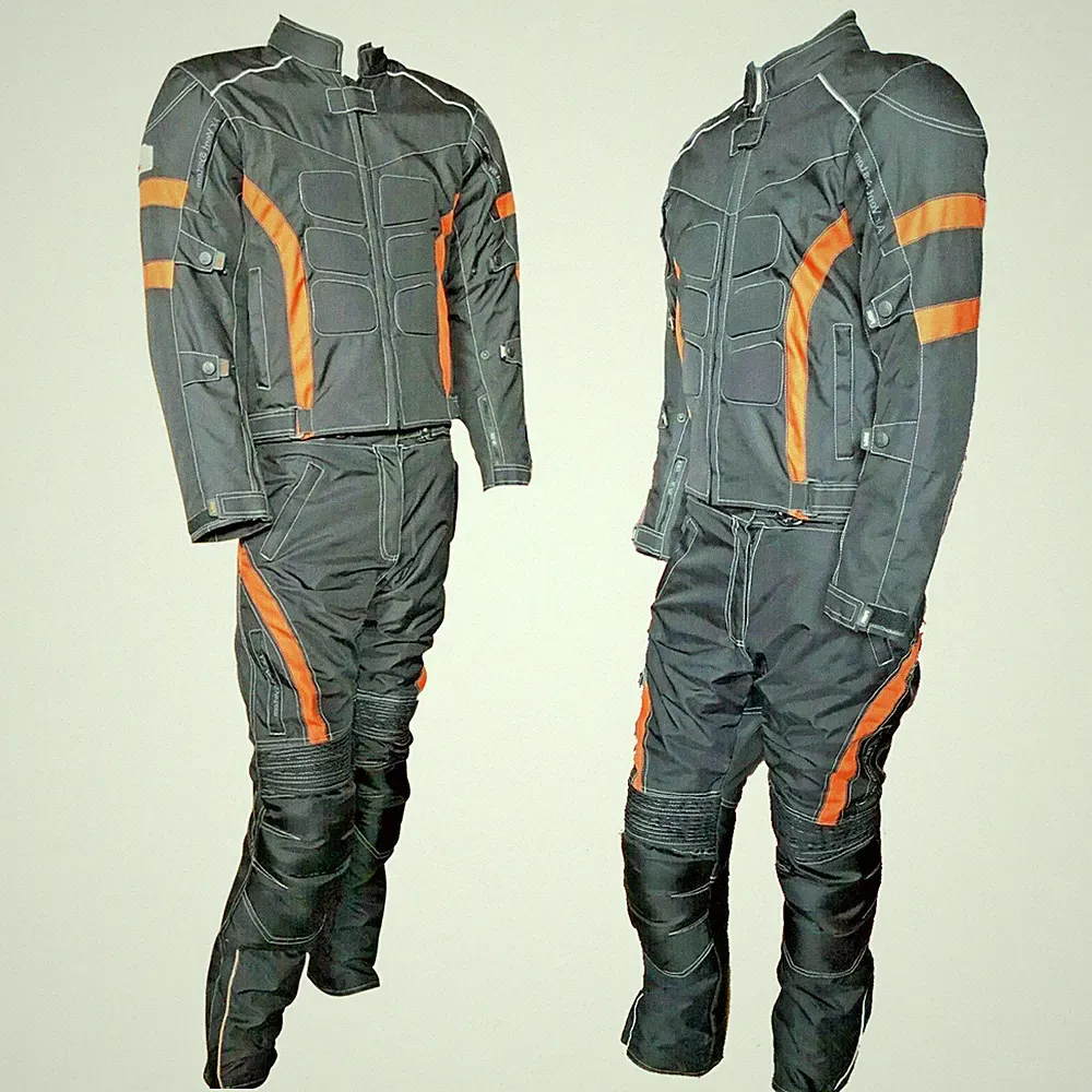 MOTORRADKOMBI,TEXTIL Herren Orange JACKE+HOSE Wasserdicht Mit CE Protektoren
