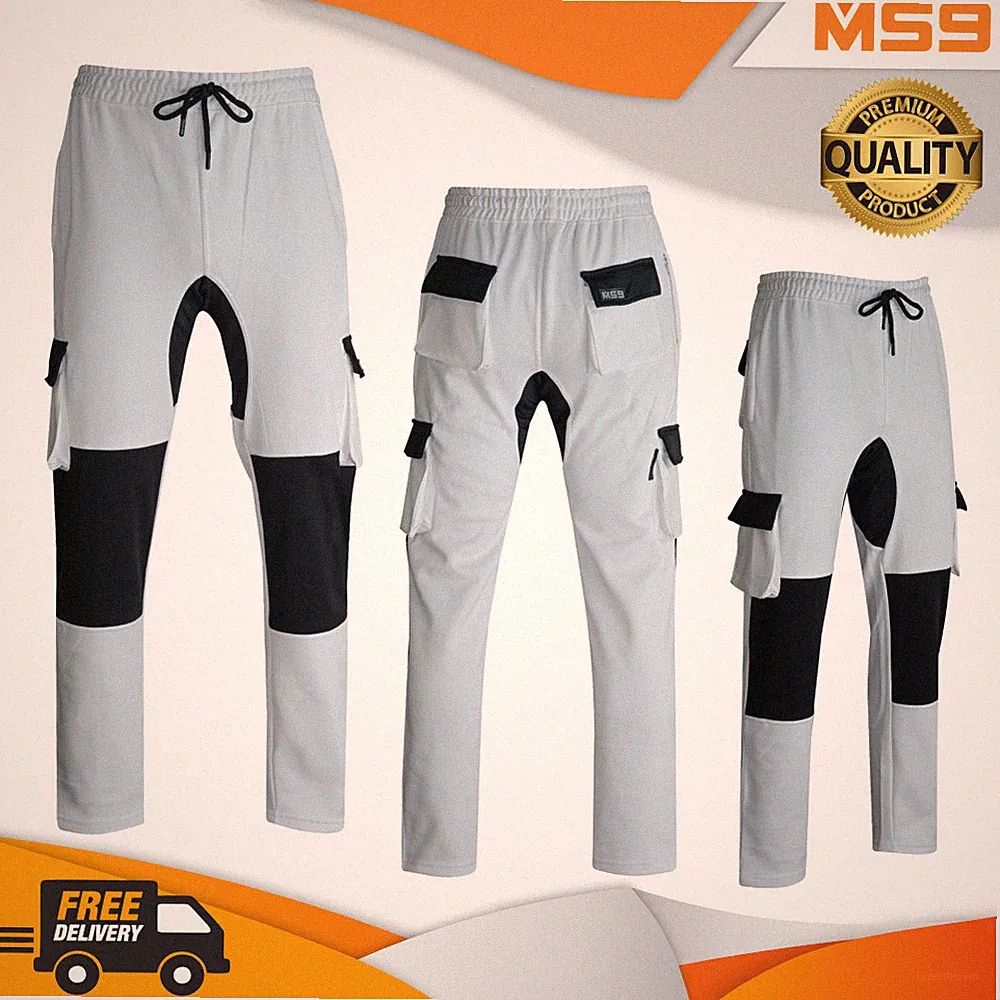 MS9 Herren Maler Fleece Dekorateure Combat Cargo Arbeitshose Hose Jogginghose H10