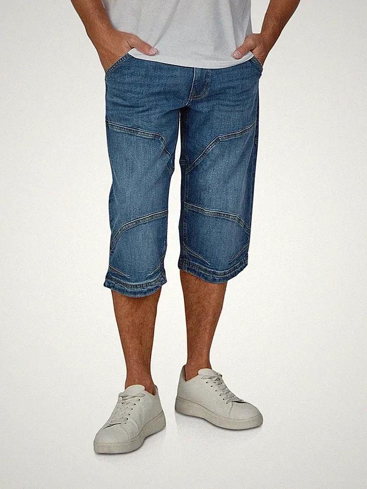 Mustang 3/4 Jeans Shorts Herren Stretch Straight Fit Freemont Kurze Hosen