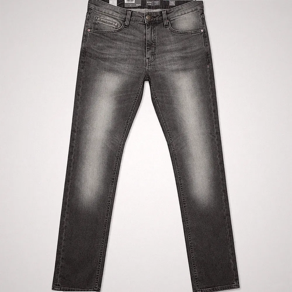 MUSTANG Oregon Tapered Slim Herren Jeans Grau Stretch Low Waist