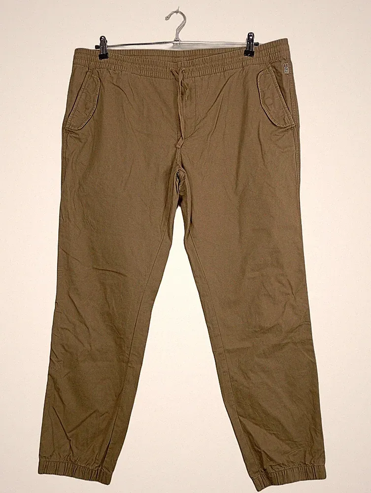 Napapijri Jogginghose Herren Hose Baumwolle Braun Gr. 56 3XL Logo Casual