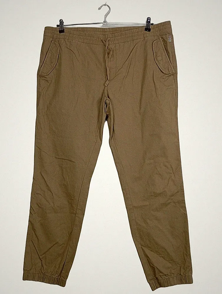 Napapijri Jogginghose Herren Hose Baumwolle Braun Gr. 56 3XL Logo Casual