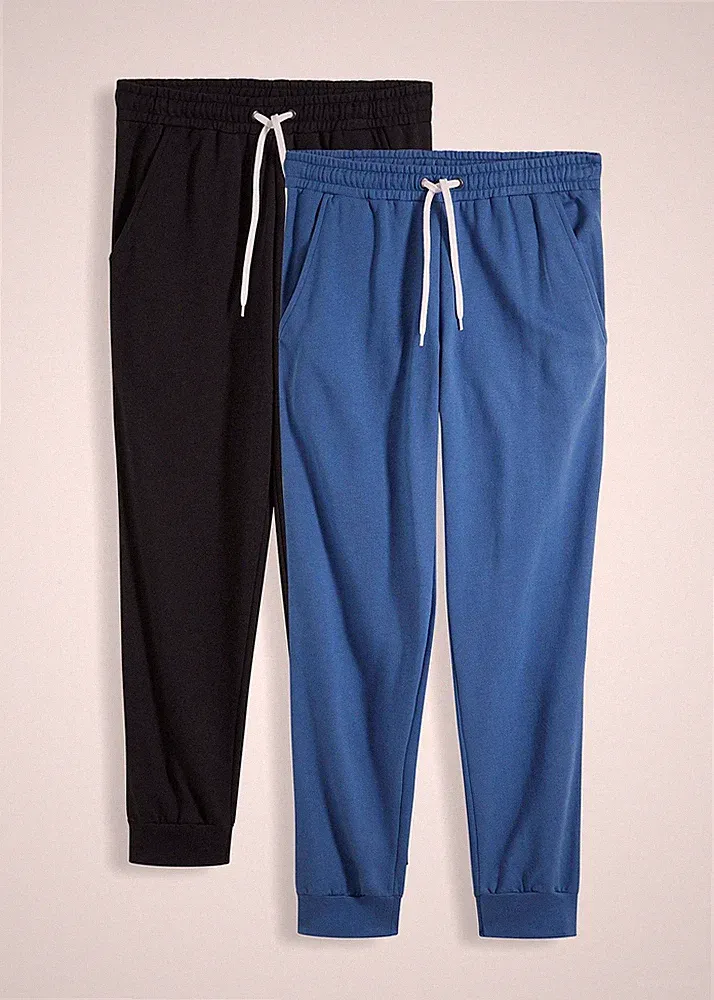 Neu 2er-Pack Jogginghose Gr. 44/46 Schwarz Blau Herren-Pants Jogging-Hose