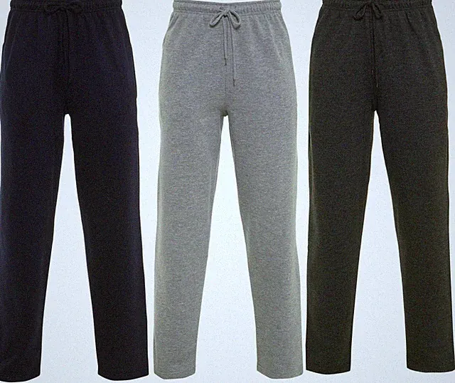 NEU Herren Freizeit Uni Jogginghose Hose Offener Saum Sweathose Reißverschlusstaschen S bis 5XL