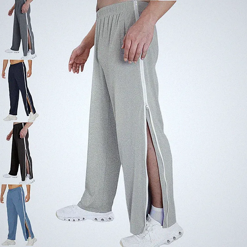 Neu Herren Trainingshose Mit Reißverschluss Baggy Für Fitness Ambulanz Kur Ortho