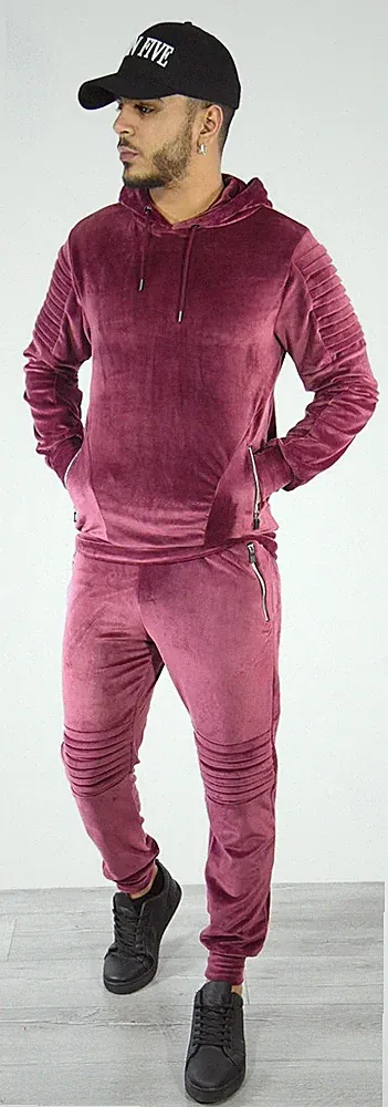 Neu Herren Velour Reißverschluss & Pullover Kapuzenpullis Slim Fit