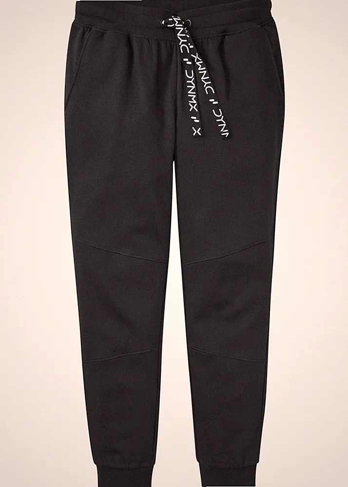 Neu Jogging-Hose m sportlichen Details Gr. 44/46 S Schwarz Herren Freizeit-Pants