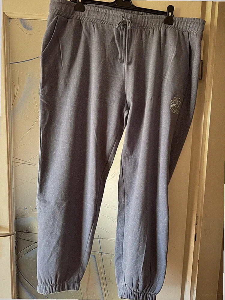 Neu Jogginghose Sporthose 48 50 52 3XL Relax Blau Glitzer Curvy Übergröße