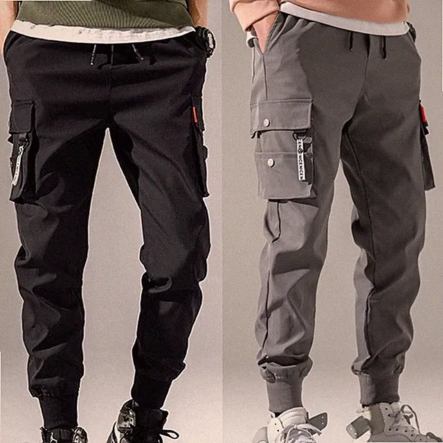 Neu Stilvoll Heim Hose Jogginghose Mit Multi -Taschen Solide Frachthosen
