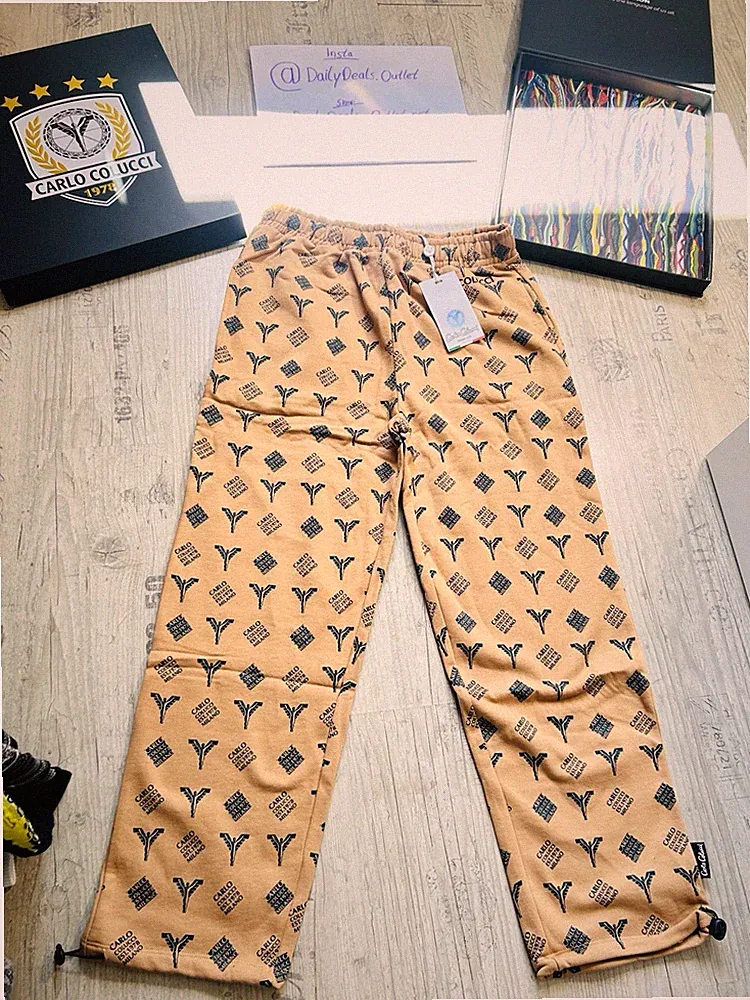 🇮🇹 Neue Carlo Colucci Sweatpants Jogginghose Allover Logo Print