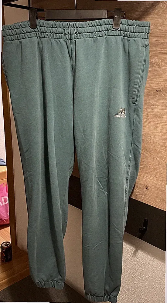 New Balance, Jogginghose, Größe: L, Grün, Baumwolle, Einfarbig, Herren