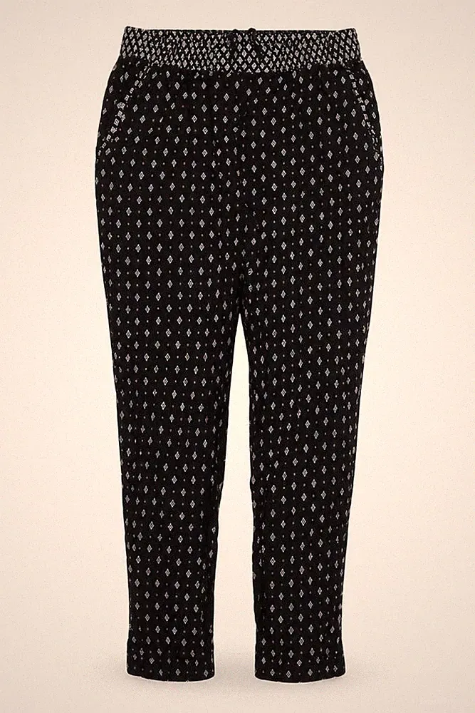 New Look Damen Jogginghose Größe 10 Schwarz Argyle/Diamant Stretchbund