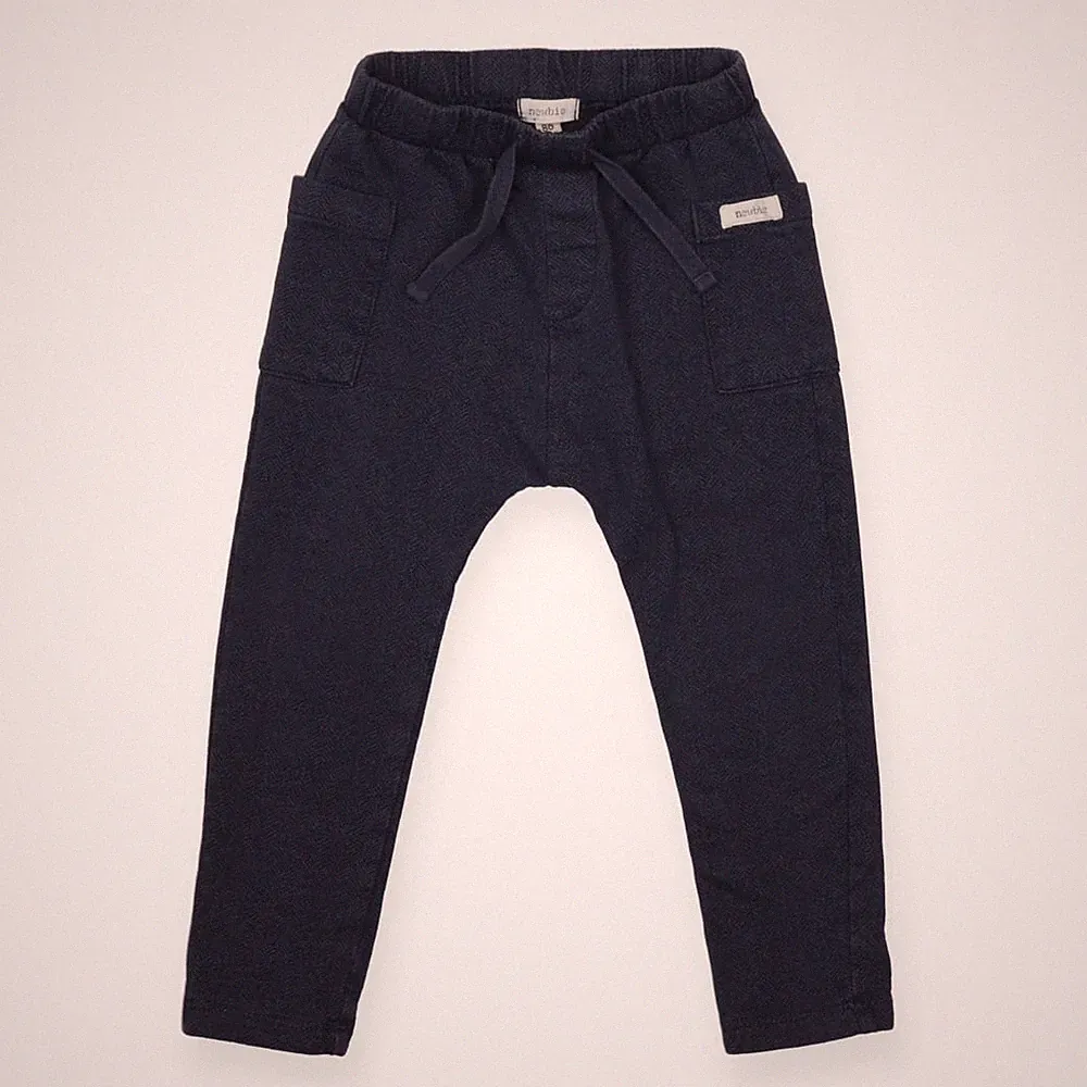 Newbie Jungen marineblau Baumwolle Chevron Bündchen Jogginghose elastischer Bund, 12-18 Monate