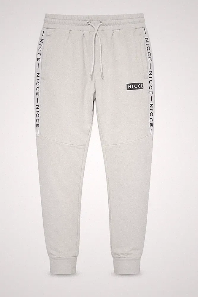 NICCE Herren Jogginghose Größe M Elfenbein Freizeit Gummibund Logo
