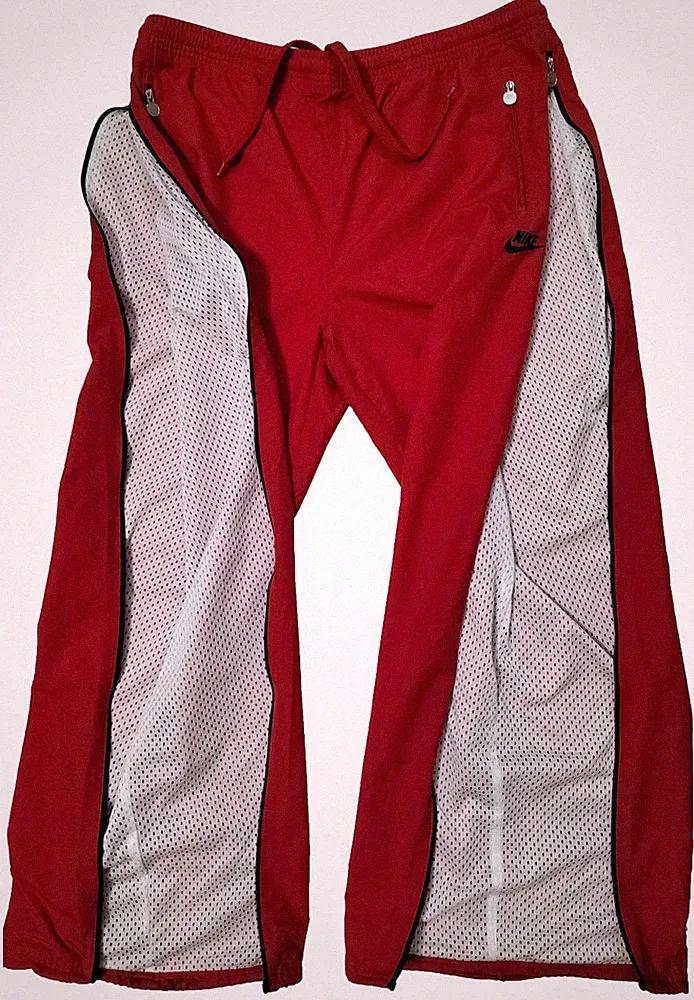 Nike Activewear Hose Herren Rot Jogginghose Offenes Bein Größe XL Taille 40...