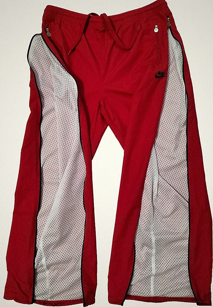 Nike Activewear Hose Herren Rot Jogginghose Offenes Bein Größe XL Taille 40 I...