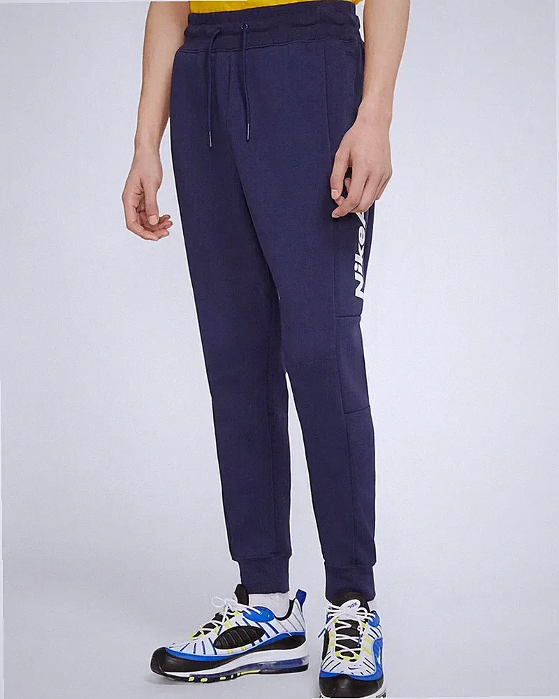 nike air herren training hose fleece jogging cj4830-410 sport laufen blau XL-2XL