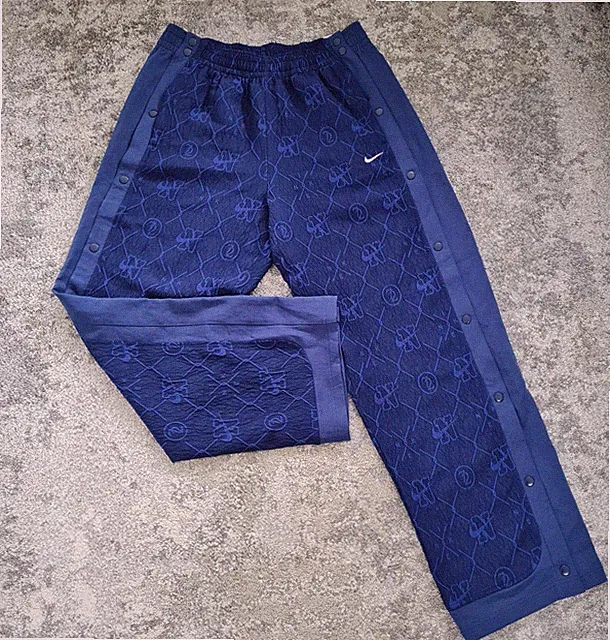 Nike Air N72 AOP Basketball Tearaway Druckknopf Hose Navy Herren Large Neu mi...